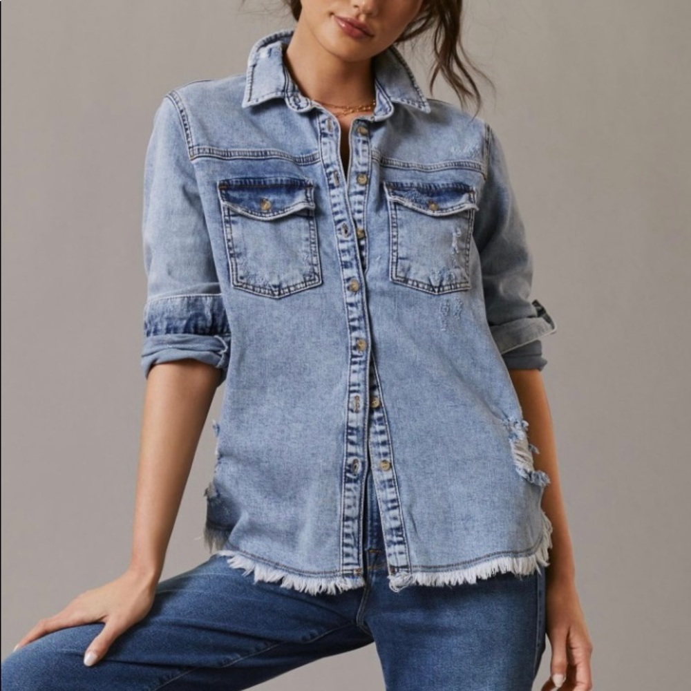 Pilcro Chambray Shirt Jacket